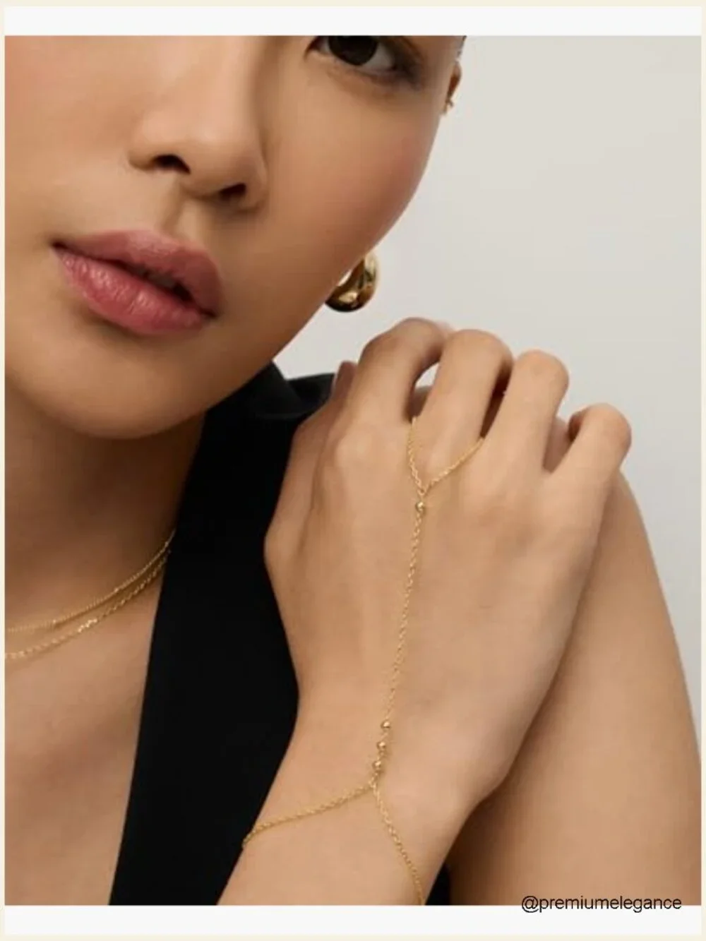 Adjustable Gold Hand Chain Bracelet and Ring - Dainty Body Jewelry Stack